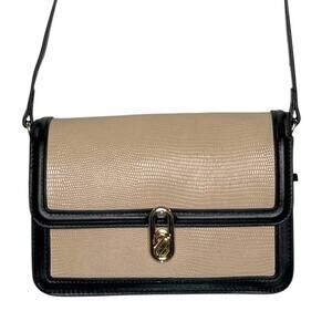 Jules Kae Mia Crossbody Bag NEW Blush Lizard Vegan Leather Turn Lock